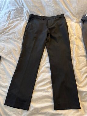 slim fit dress slacks Perry Ellis Outlet Men's Slim Fit Tech 2.0 Suit Pants in Olive/Green, Size 30, Nylon/Elastane